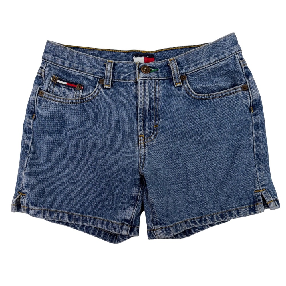 Vintage Tommy Hilfiger Jill Denim Shorts Size 3 Classic Medium Wash Flag Logo